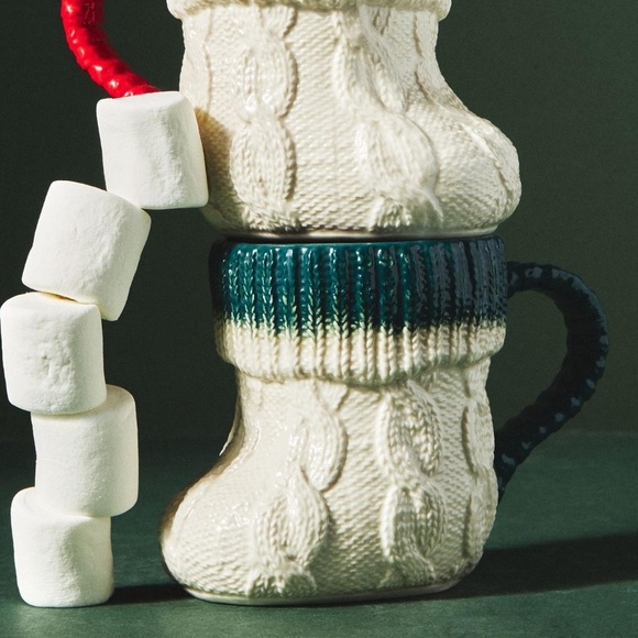 NWT Anthropologie Green Stocking Mug - Picture 5 of 5